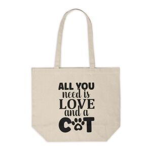 All You Need Is Love And A Cat Custom Canvas Tote Bag
